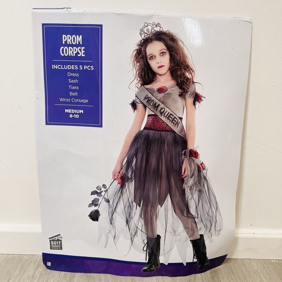 Prom Corpse Prom Queen Size M 8-10 Cosplay Girls Child Halloween Costume - Picture 1 of 8